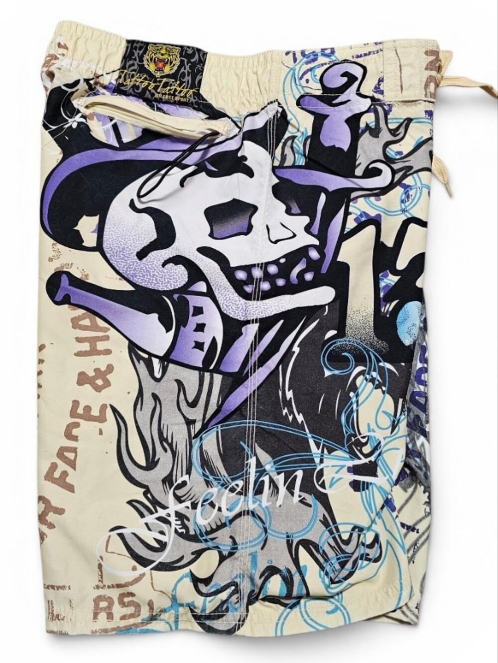 Tatoo Tatoo By Free Spirit Men's Skull Print Board Shorts Swim Trunks Size M